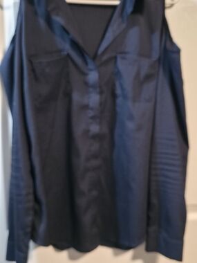 Timing Navy Blue Textured Top